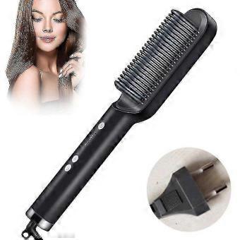 Ionic Hair Straightener Comb - Hair Straightening Brush & Iron For Even Heat, Temperature Settings & Led Screen High Quality-brnv