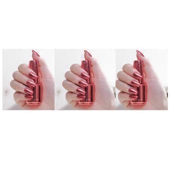 Metallic Nail Polish Set 3pcs Rose Gold Mirror Chrome, Quick Dry Long Lasting Shine Nail Varnish 18ml