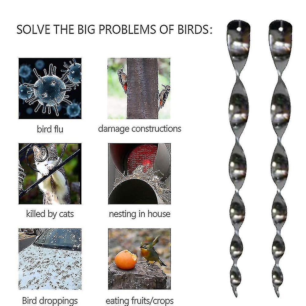 Bird Repellent Reflective Scare Rods , 6 Pieces For Bird Control