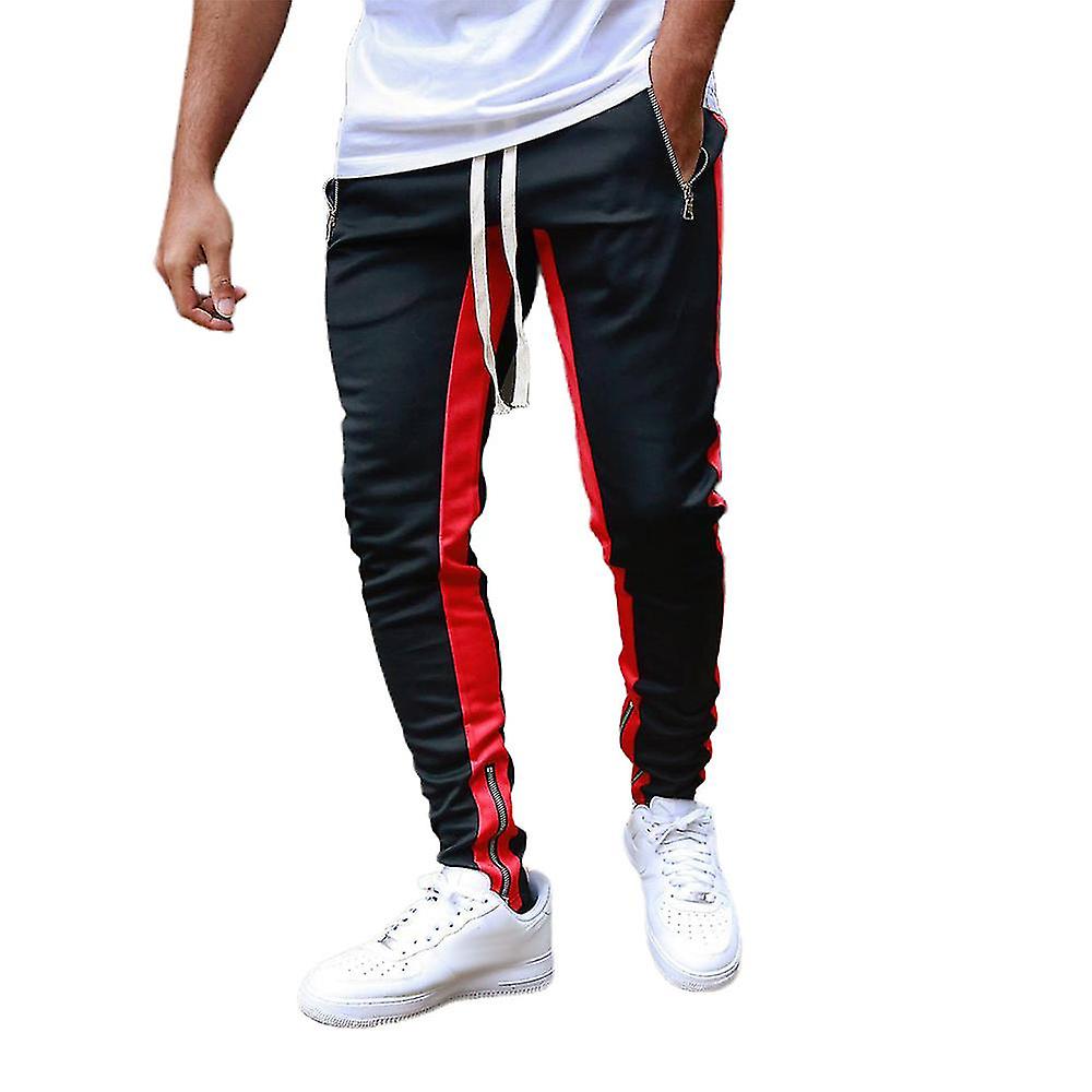 Mens B String Sport Jogging Trousers Sweatpants Zip Pockets