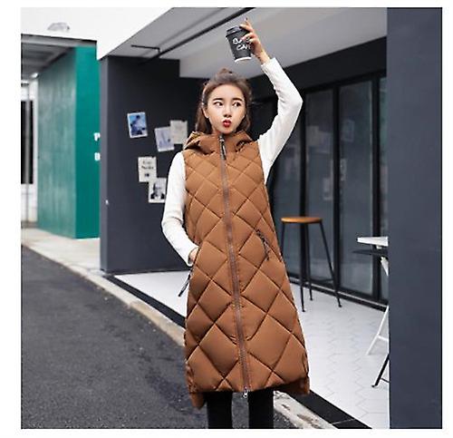 Jaqueta acolchoada sem mangas feminina 2022 Nova chegada de comprimento médio Outono e inverno para baixo Jaqueta senhoras com capuz versátil sem mangas