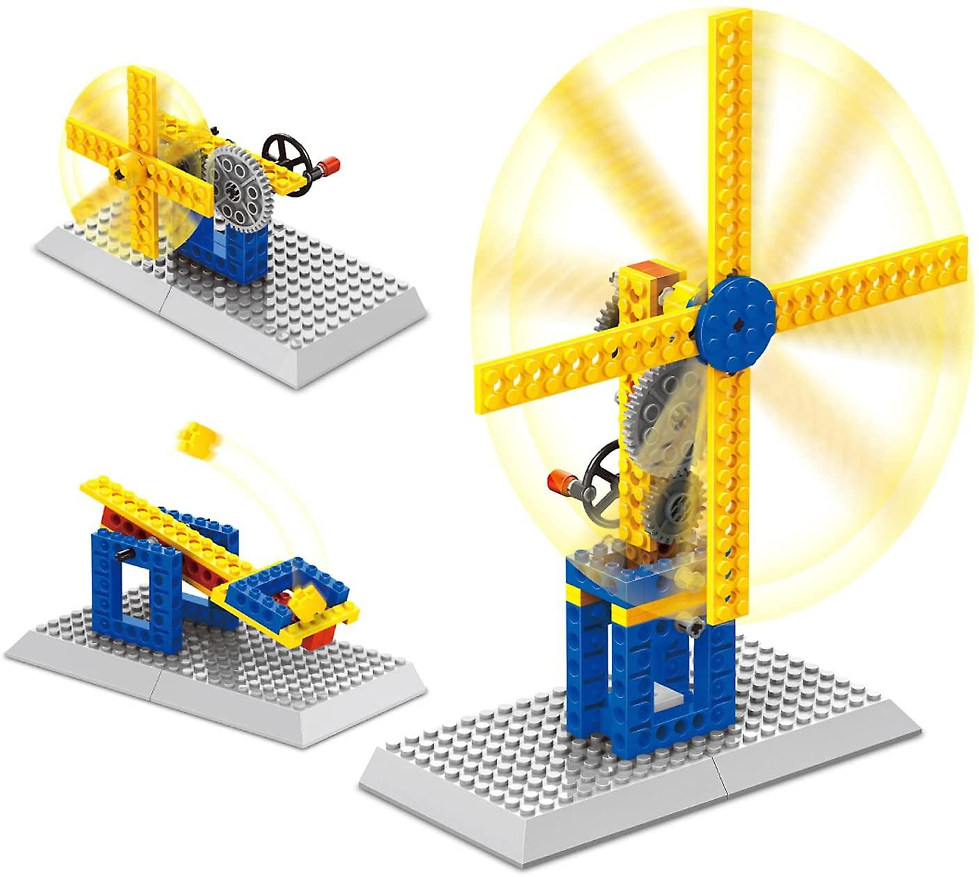 WANGE Science Kits 3in1 Windmill STEM Learning Construction Toy Set Children's Educational Gift Mechanical Engineering Playset