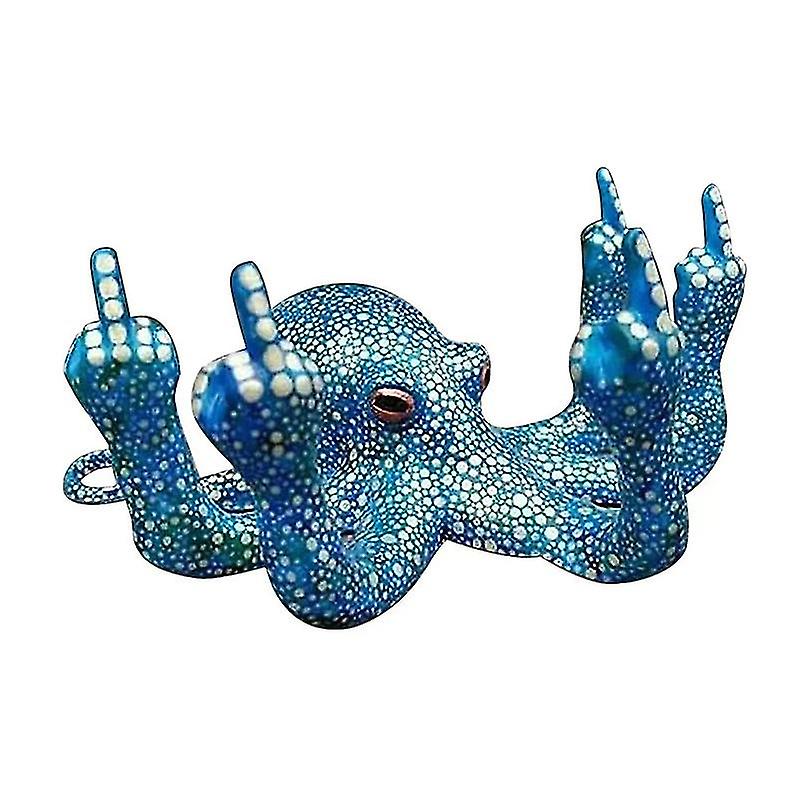 Luminous Gesture Angry Octopus Decor Octopus Sculpture (blue)