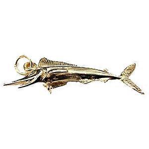 9ct Gold 14x40mm solid Sword Fish Pendant or Charm