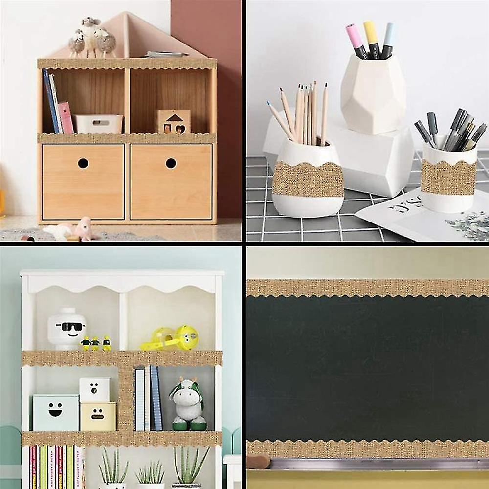 2 Bulletin Board Border Decorations - Burlap Scalloped Border Trim For Chalkboard Board Classroom D