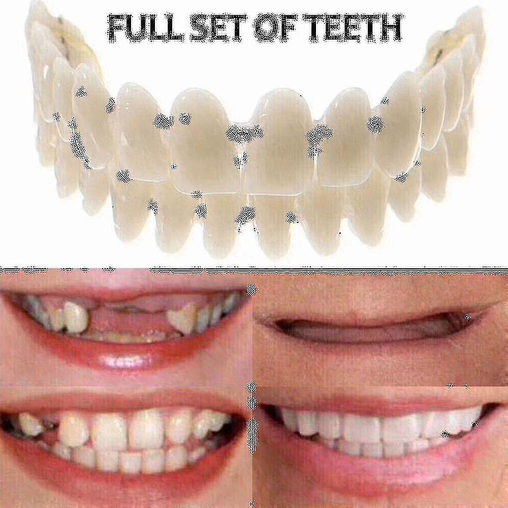 Smile Snap On Upperbottom Dental False Teeth Tooth Denture Cover Set Carillas [envío gratis]