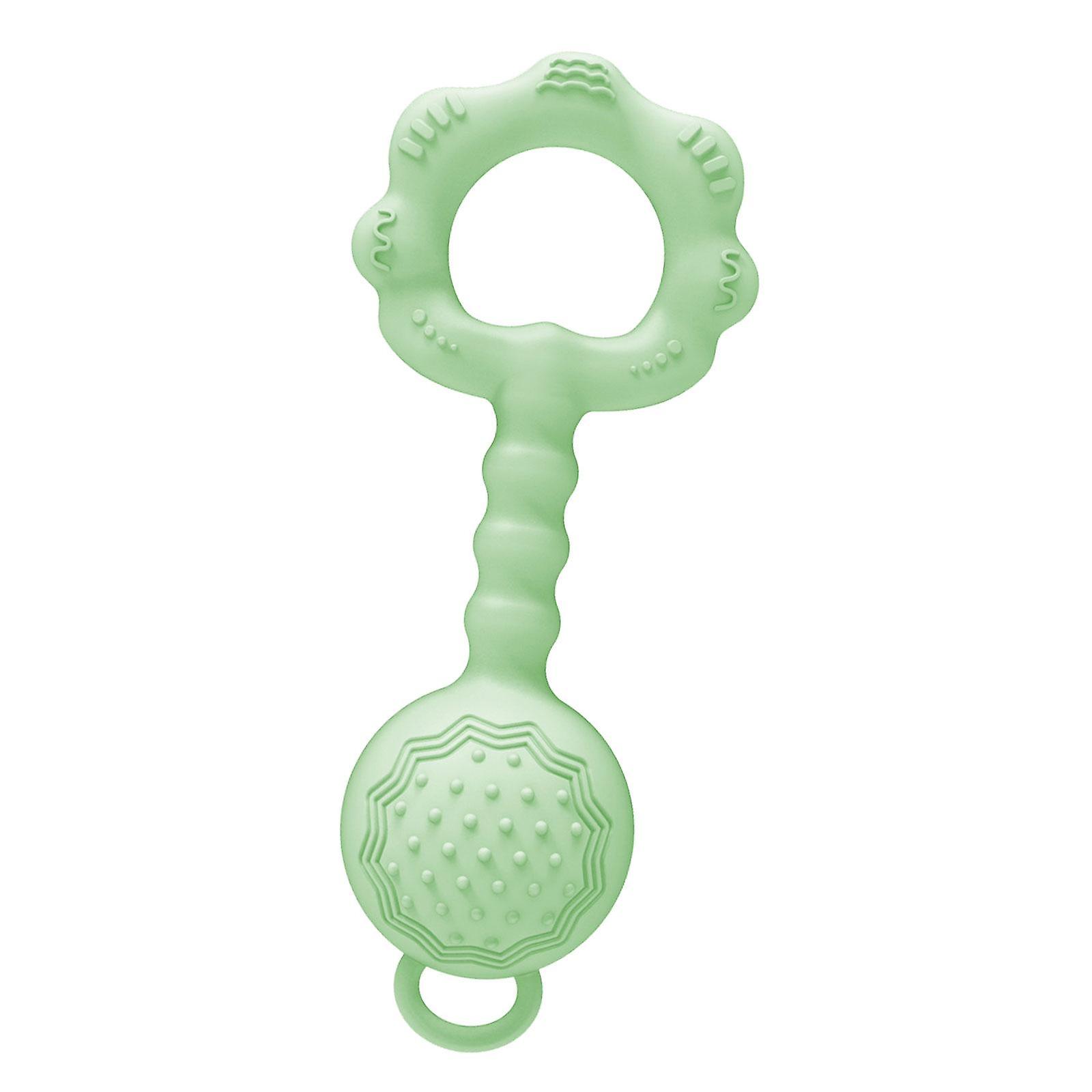 Baby Rattles Teether Can Make Sounds Teething Texture Baby Rattle for Infant Green