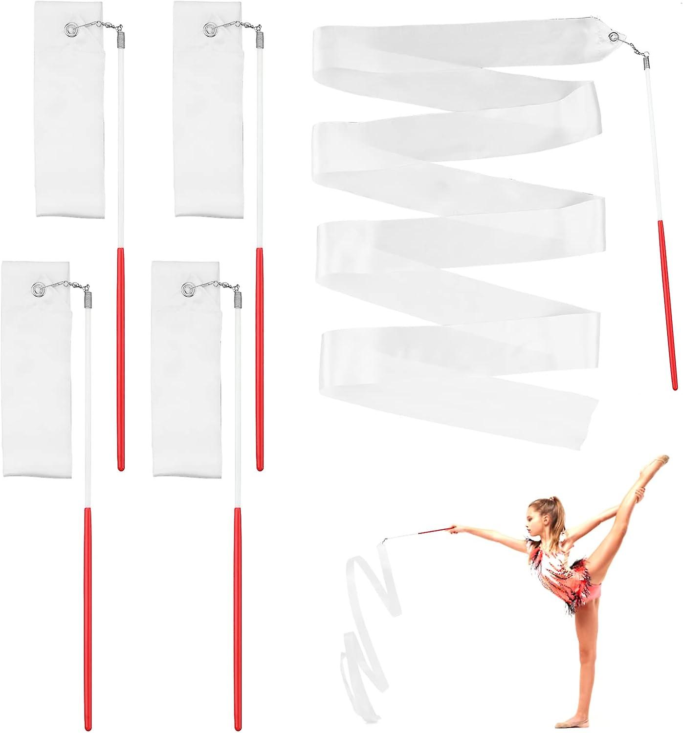 Gymnastics Ribbon Wands - 4 Pieces With 30cm Ribbon Wand (2 Meters)