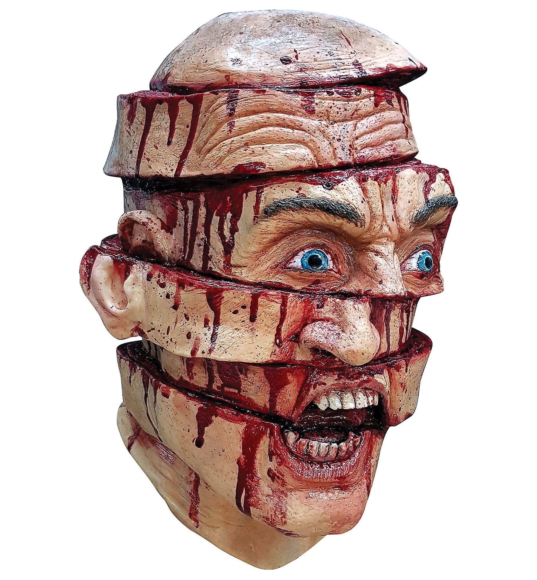 Sliced Face Horror Scary Halloween Mens Costume Overhead Mask