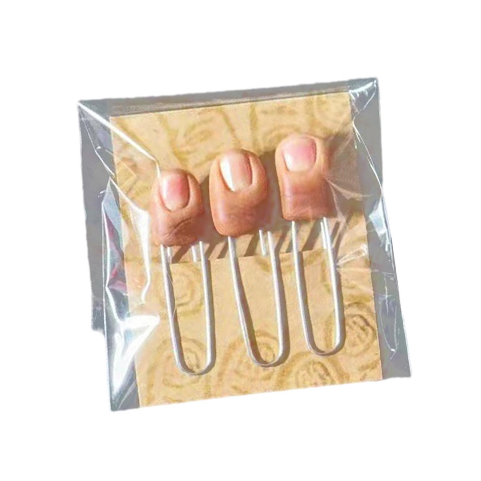 3x Funny Paperclip Bookmarks Easy To Use Stationery Gifts Finger Paper Clips
