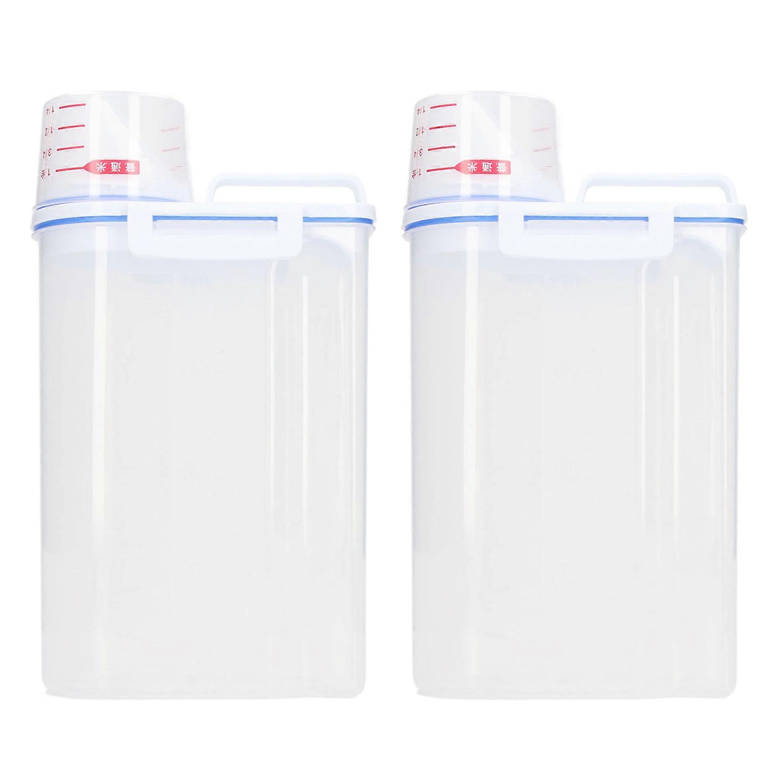 2PCS 2.5L Plastic Rice Storage Containers with Pour Spouts