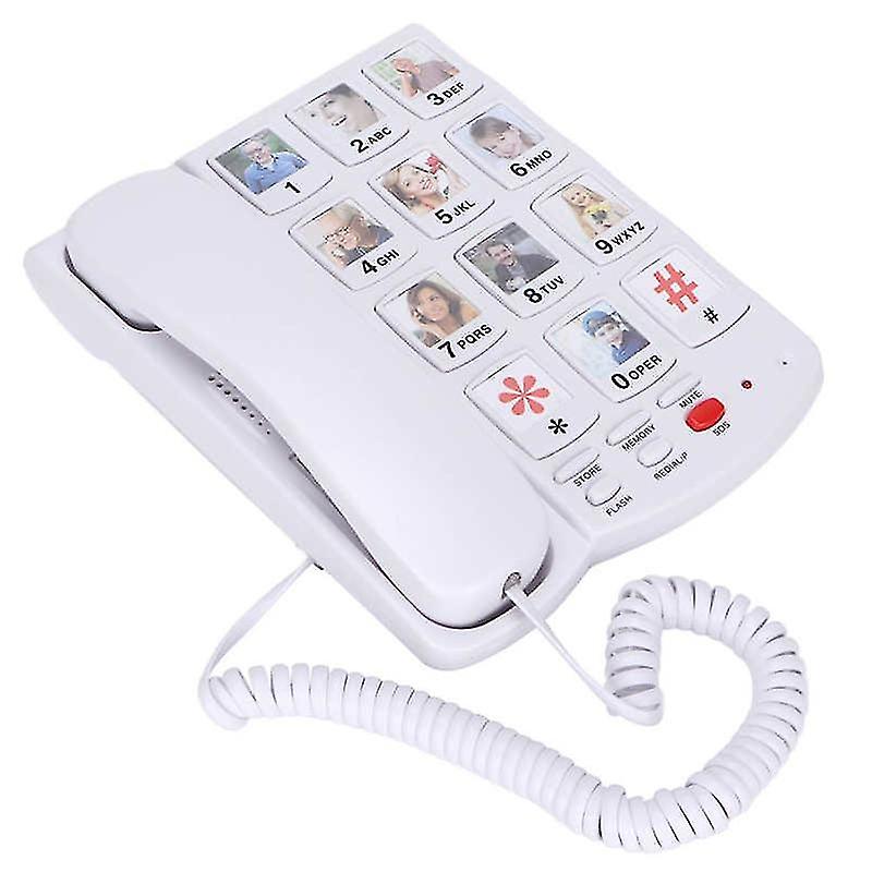 Big Button Corded Telephone Desktop Fixed Landline Phone With One Touch Dial Function Home Phone For