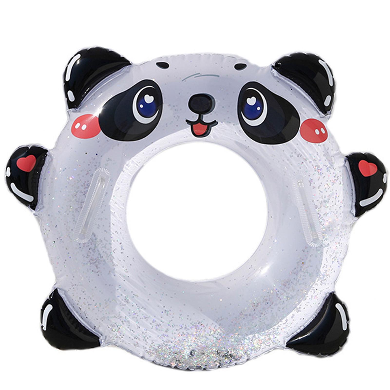 Inflatable Swimming Ring with Handle Thickened Sequin Panda Underarm Swim Ring
