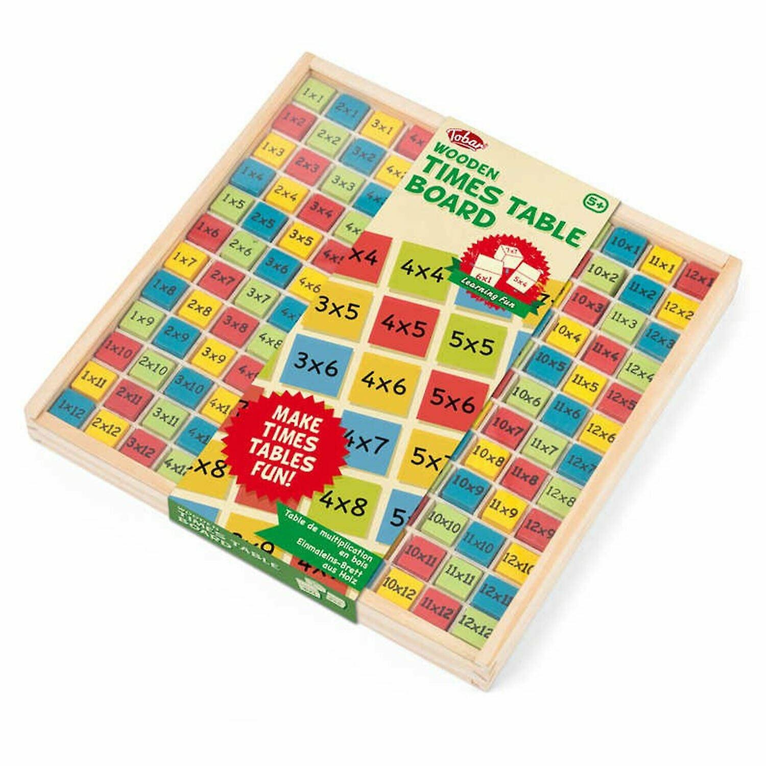 Tobar Wooden Times Table Board, Mixed
