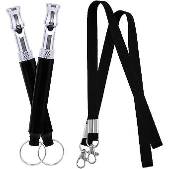 Veeki Dog Whistle, Professional Ultrasonic Dog Whistle to Stop Barking, Adjustable Frequency, Mute Recall Training Tool,  Puppy Training Set, (2-Pack)