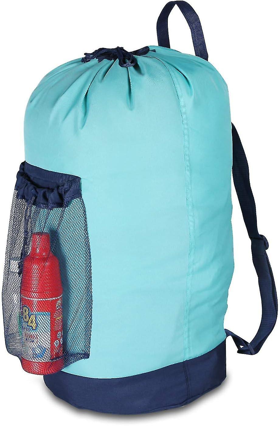 Backpack Laundry Bag, Laundry Backpack with Shoulder Straps and Mesh Pocket Durable Nylon Backpack Clothes Hamper Bag with Drawstring Closure for Coll