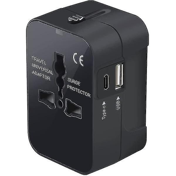 Travel Adapter With 1xusb And 1xusb-c Power For Canada To Us, Uk, Eu, Au, Asia-ylmyFit