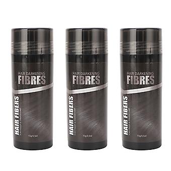 3pcs 15g Hair Volumizing Powder Fluffy Dense Hair Thickening Fibers for Daily Use Black