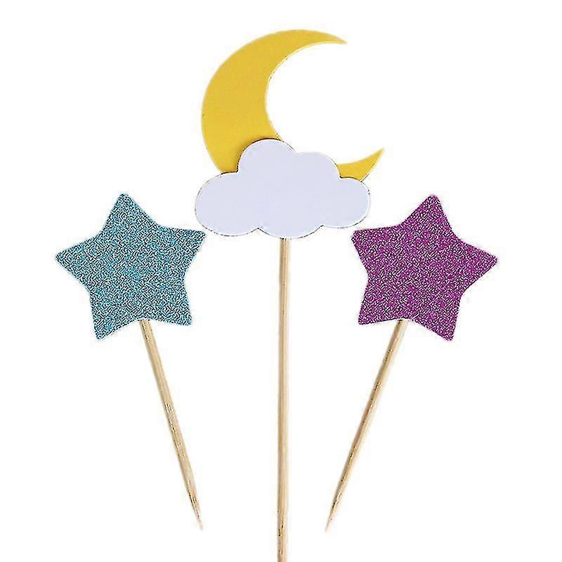 24pcs cake decorations, Wooden Decoration Toppers