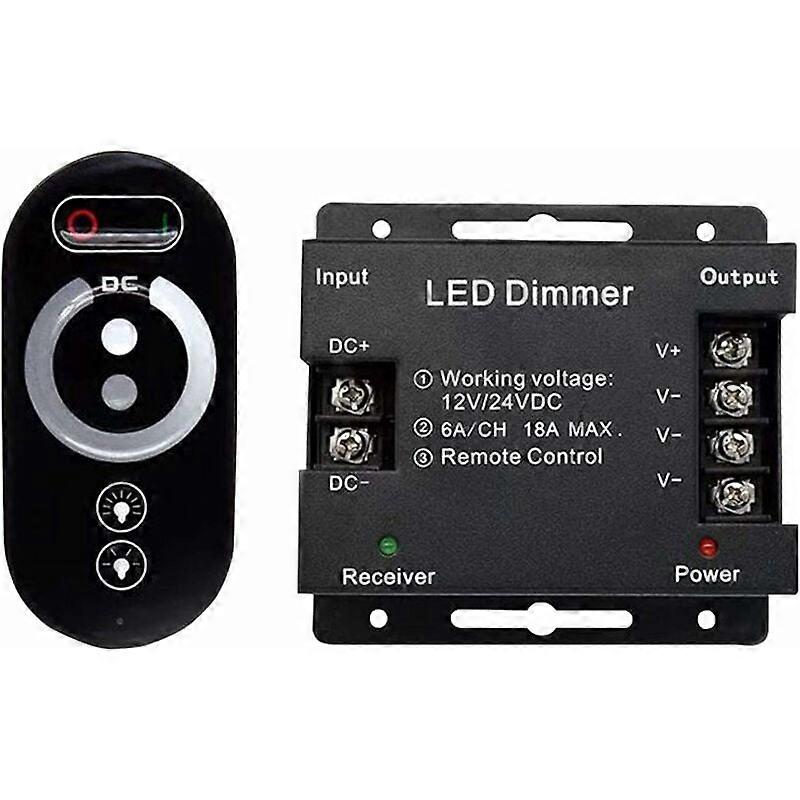 12V LED Wireless Touch Dimmer - DC 12V with Remote Control for All DC Dimmable LED Lights - 18A Wireless Touch Dimmer