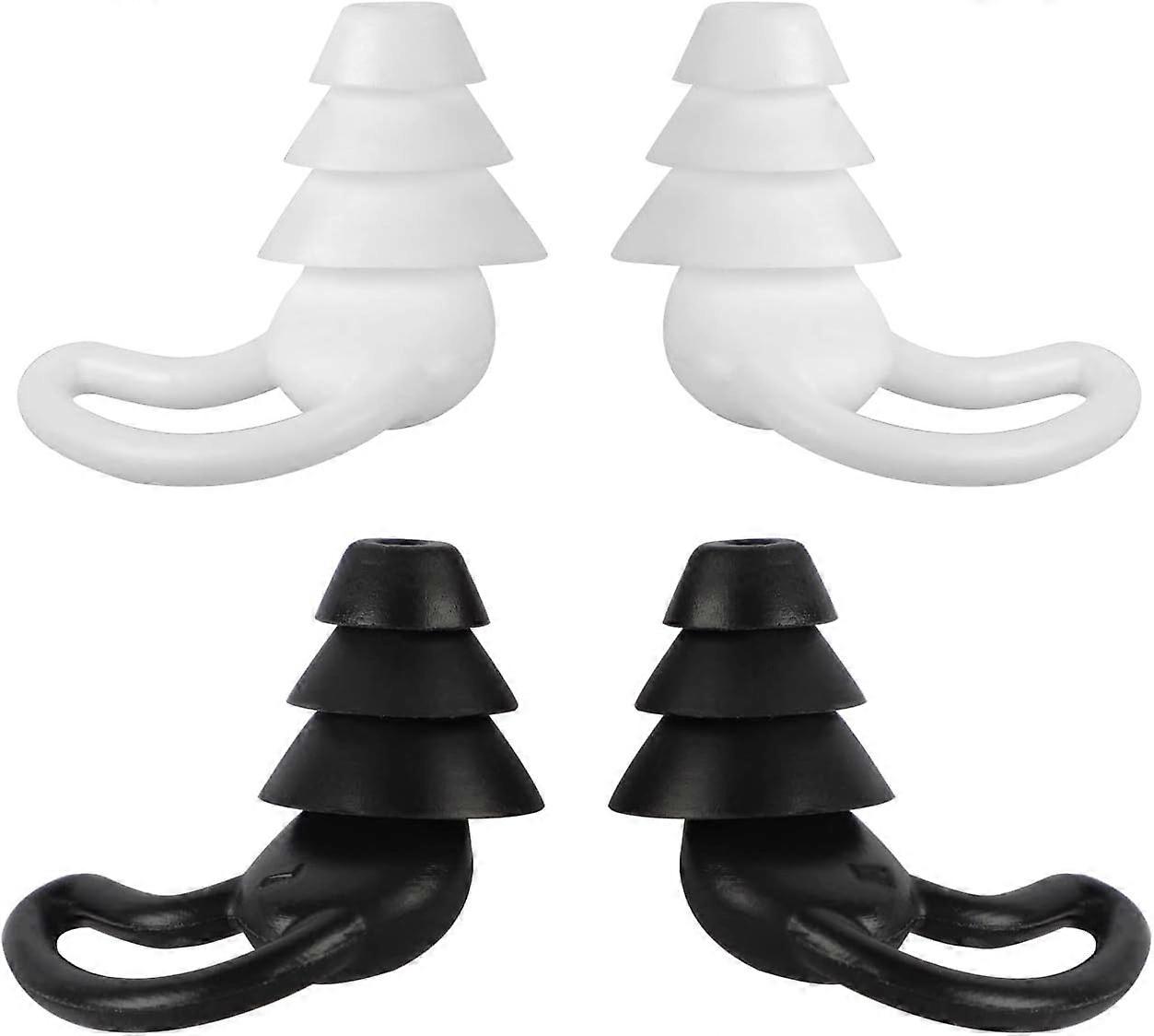 2 Pairs Quiet Noise Reduction Earplugs, Reusable Flexible Silicone Ear Plugs for Sleeping, Swimming, Noise Sensitivity