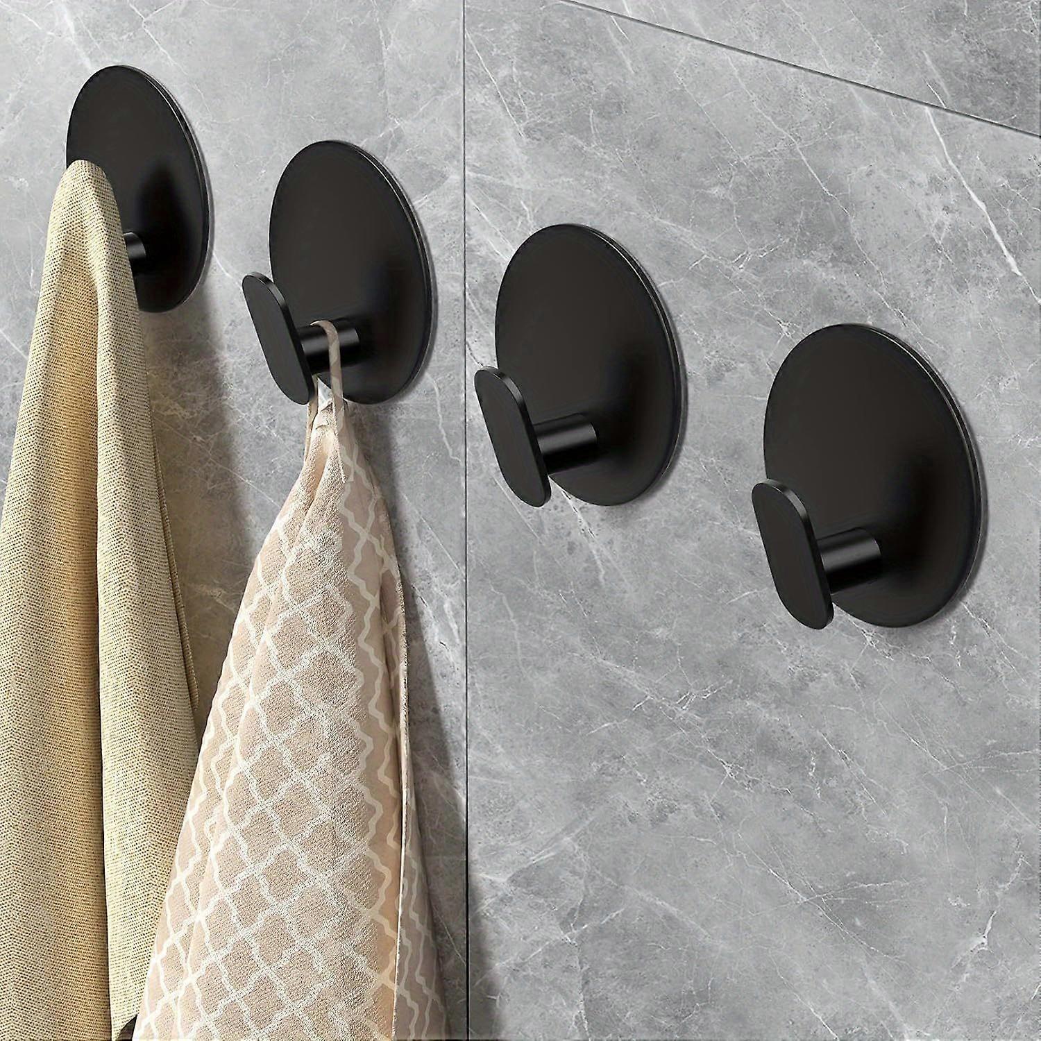 Easy-Install SUS304 Stainless Towel Hooks - Multipurpose 6-Pack Wall Hook Set for Bathroom & Kitchen, Fashion-
