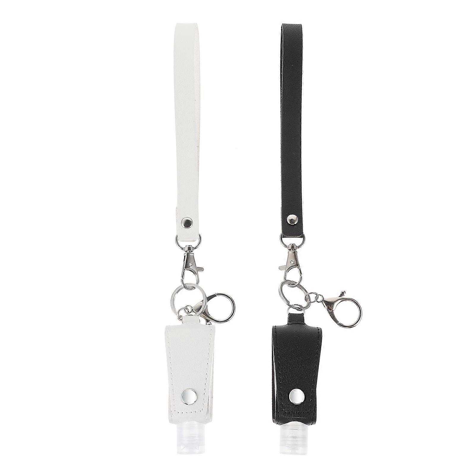 2pcs 30ML Empty Bottles Hand Sanitizer Keychain Holder Refillable Container