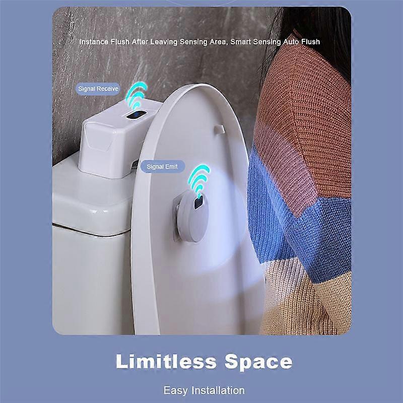 Automatic Toilet Flush Button+Wireless Transmitter Toilet Flusher Rechargeable Smart Toilet Flushin