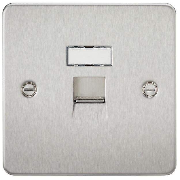 Knightsbridge Flat Plate RJ45 network outlet - brushed chrome - FPRJ45BC