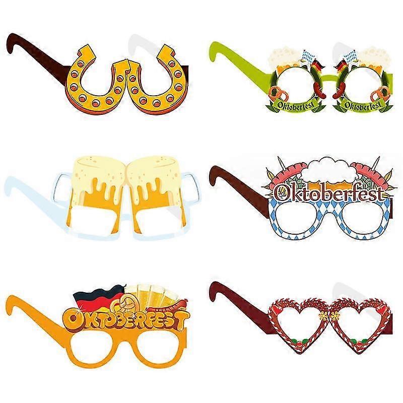 6 חבילה אוקטוברפסט כוסות למסיבה כוסות נייר מצחיק אוקטוברפסט שמלה מפוארת אביזרי צילום לילדים מבוגרים פסטיבל בירה גרמני בווארי אוקטוברף