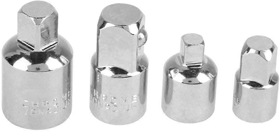 4Pcs Chrome Vanadium Adapter Pans and Reducer Set - 1/4", 3/8", 1/2" Ratchet Adapter Socket Extentsion for Sockets and Bits (Silver)