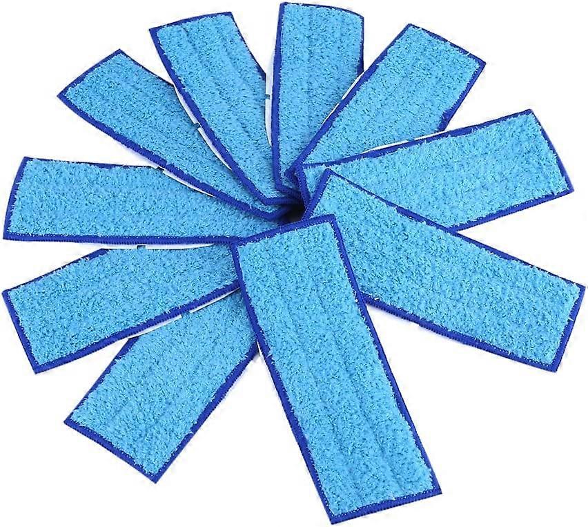 Tampon de nettoyage, 10 Pcs Tampons de nettoyage humides et secs lavables de remplacement (tampon humide-bleu)