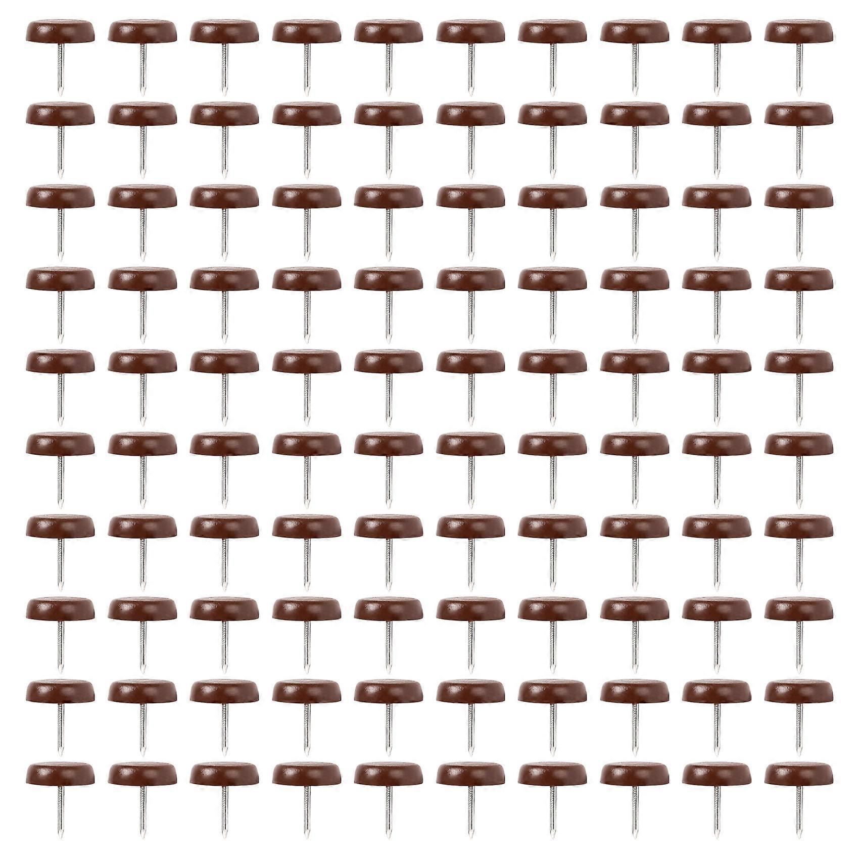 100 PCSチェアテーブル家具脚ボトムフィートプラスチックパッドグライドスキッドネイルウッドフロア家具PR