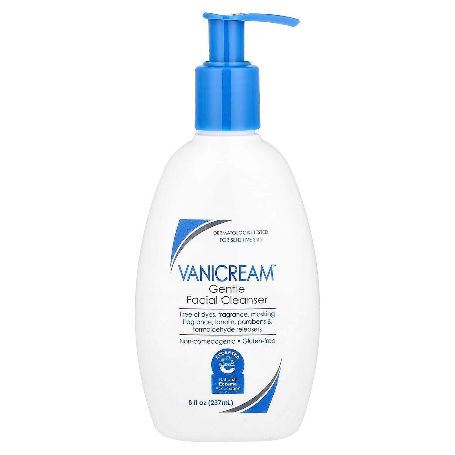 Vanicream, blid ansigtsrens, til følsom hud, duftfri, 8 fl oz (237 ml)