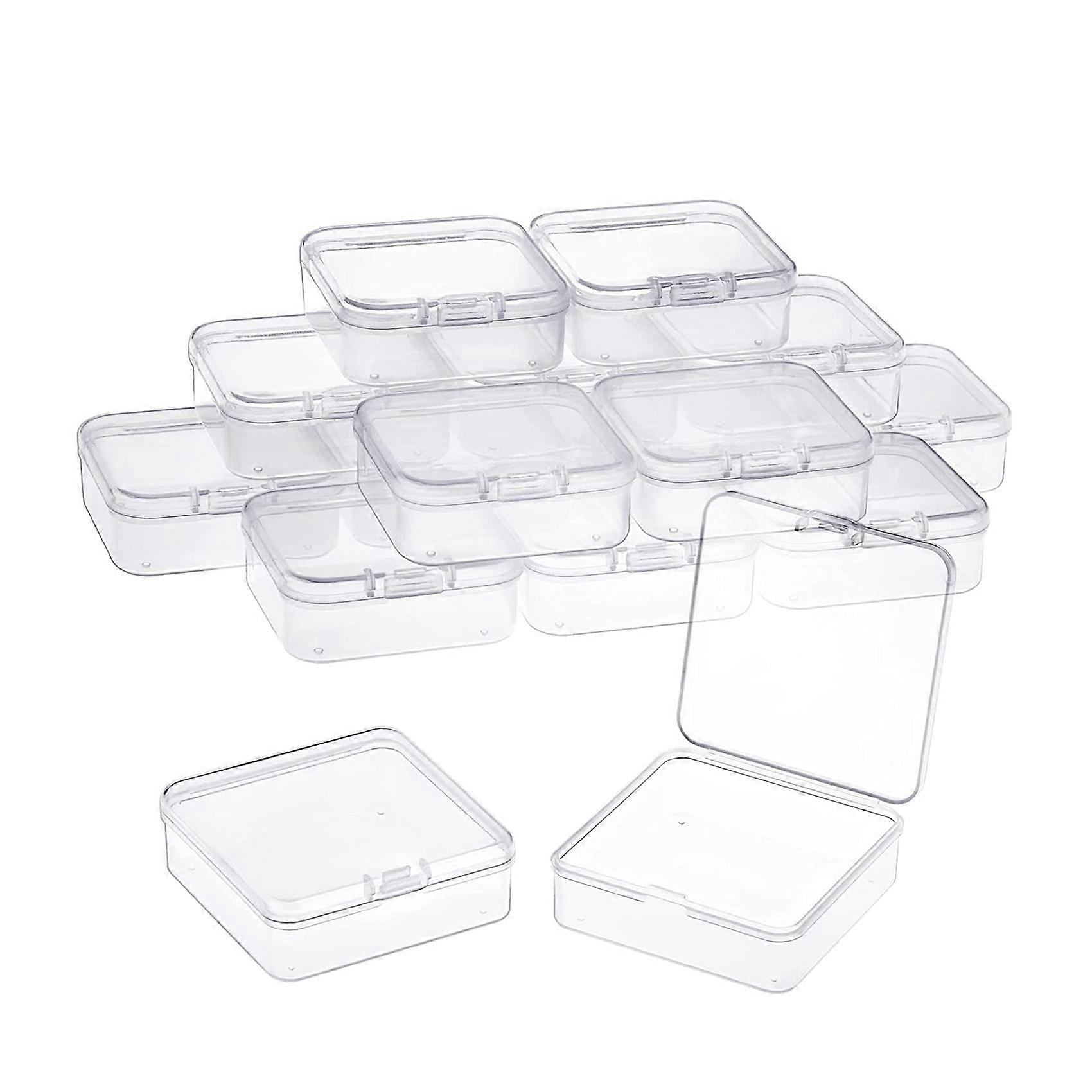 16 Pack Clear Plastic Beads Storage Containers Box with Hinged Lid for Small Items, Diamond, Beads
