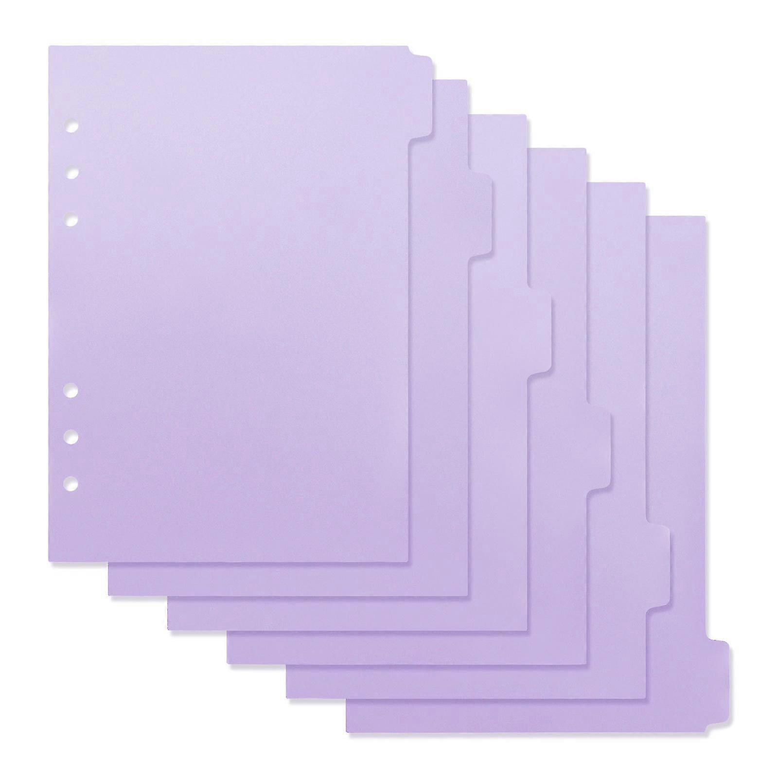 6pcs Binder Sheet Dividers Replacement Binder 6-hole Insert Dividers With Tabs