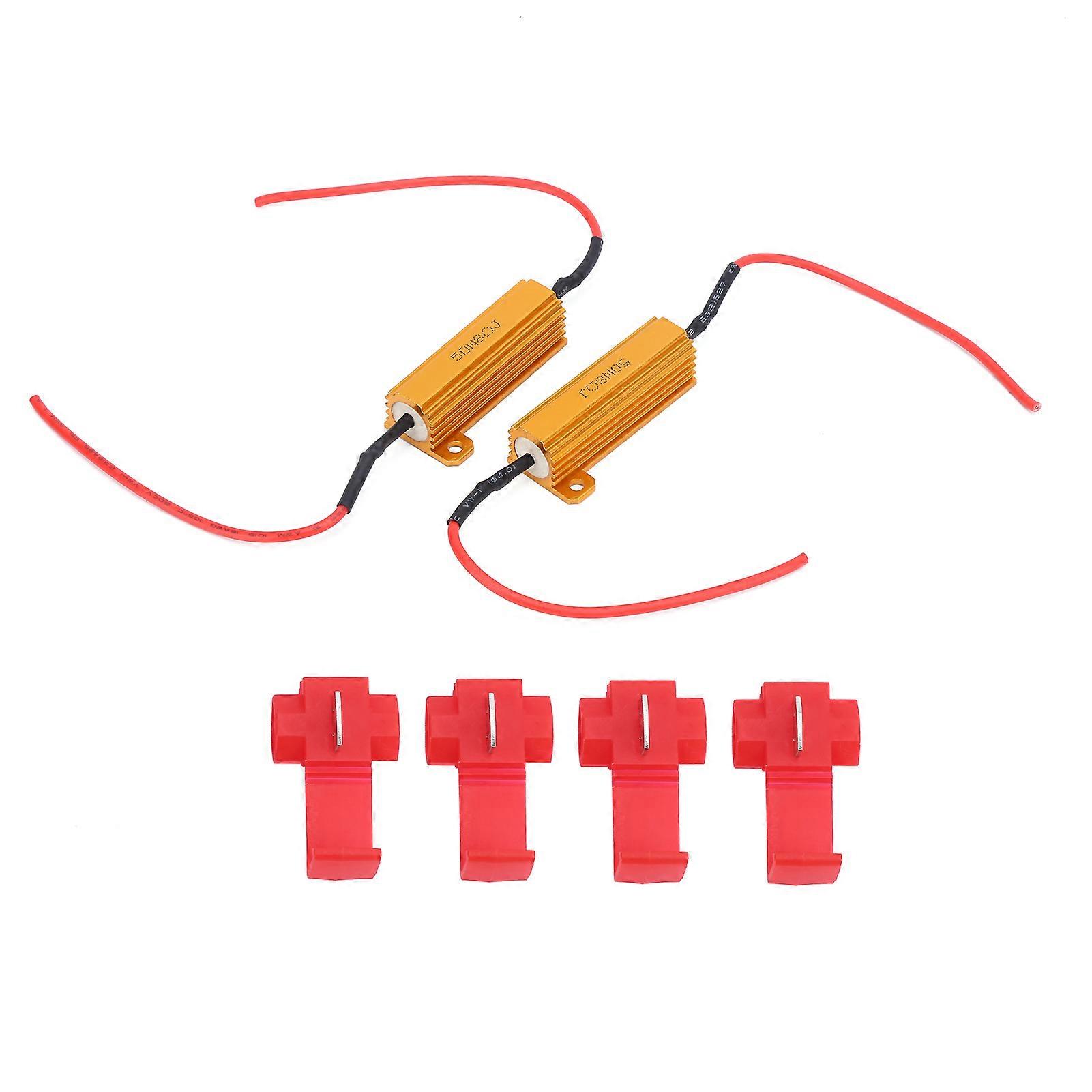 2pcs 50W LED Decoder 8 Load Resistor Canbus Error Free Canceller for Headlight Foglight DRL