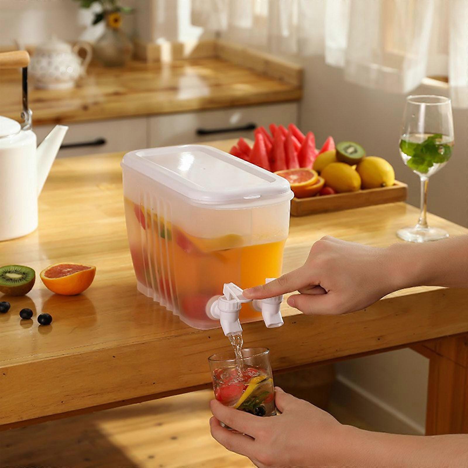 Schubladen Organizer Cold Kettle With Faucet Refrigerator Fruit Teapot Lemonade Double Faucet Container Cool Kettle Cold Water Bucket