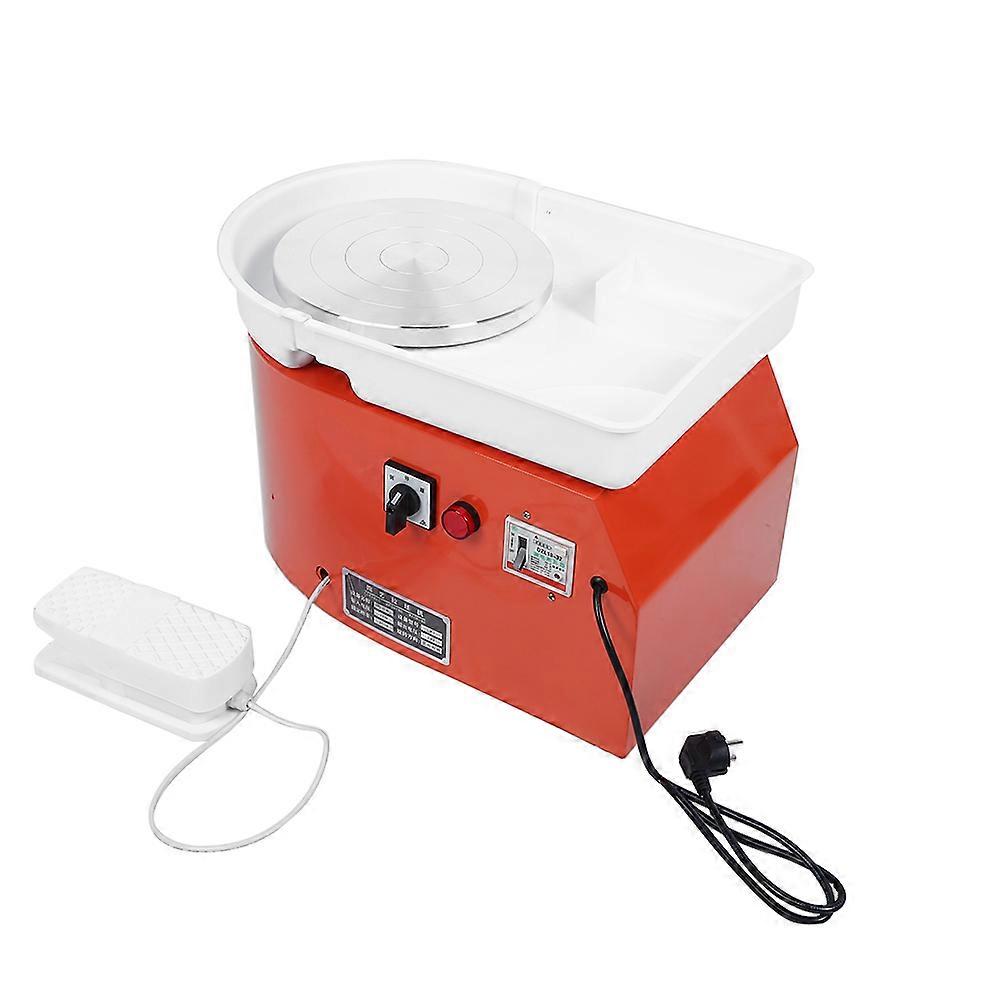 350W Orange Pottery Wheel Machine Ceramic Shaping Tool Washable Basin with Pedal