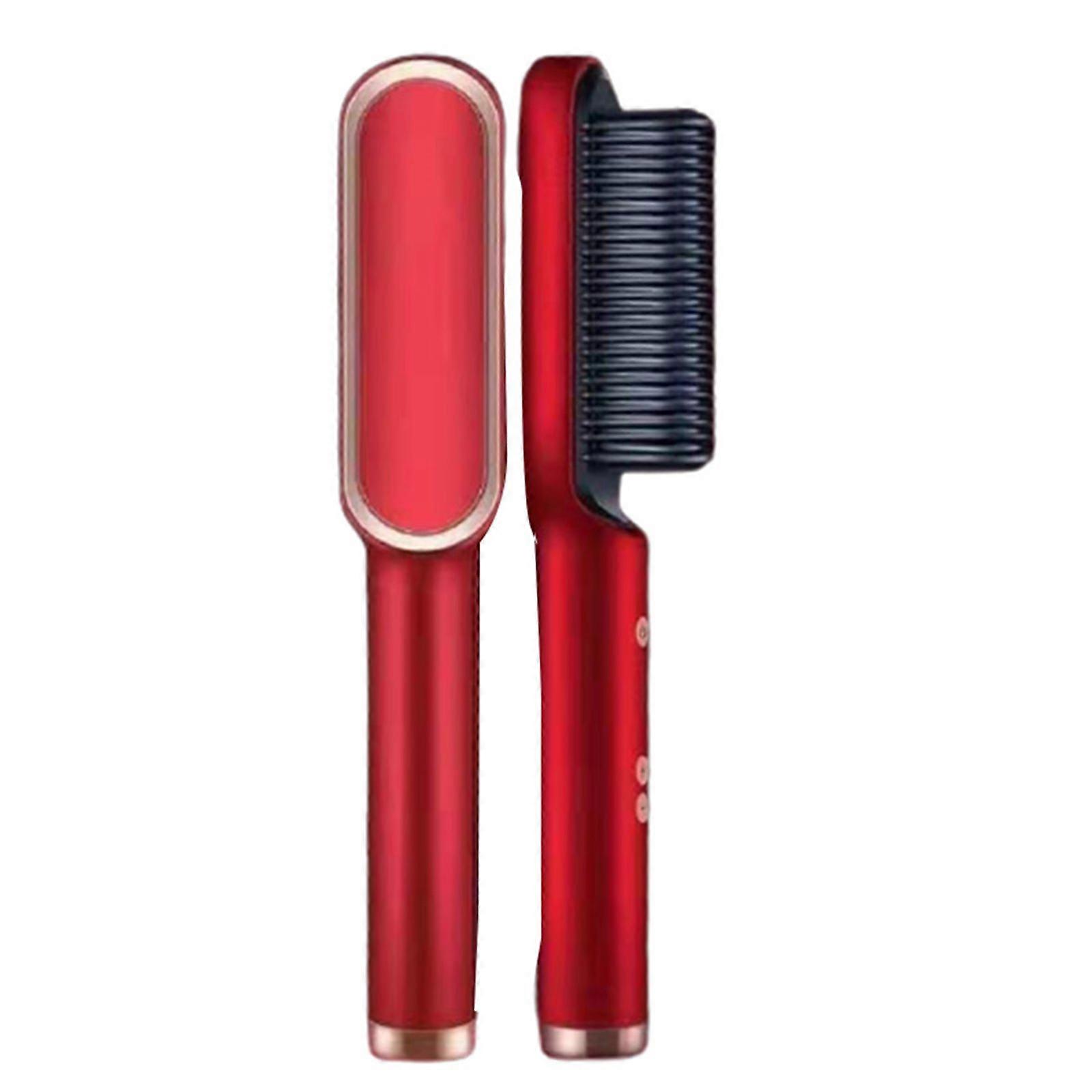 Anion Hair Straightener 2-IN-1 Curler with LCD Display for Dry/ Wet Hair Women's Electric Comb