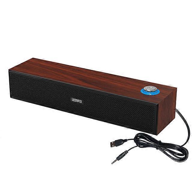 Portable Wooden Wired Bluetooth 5.0 Desktop Speaker Subwoofer Sound Bar Sound Bar Hifi Stereo Card Multimedia Audio Music Center
