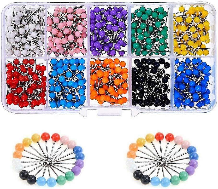 500 stk plasthode og rustfritt stål nål 10 farger