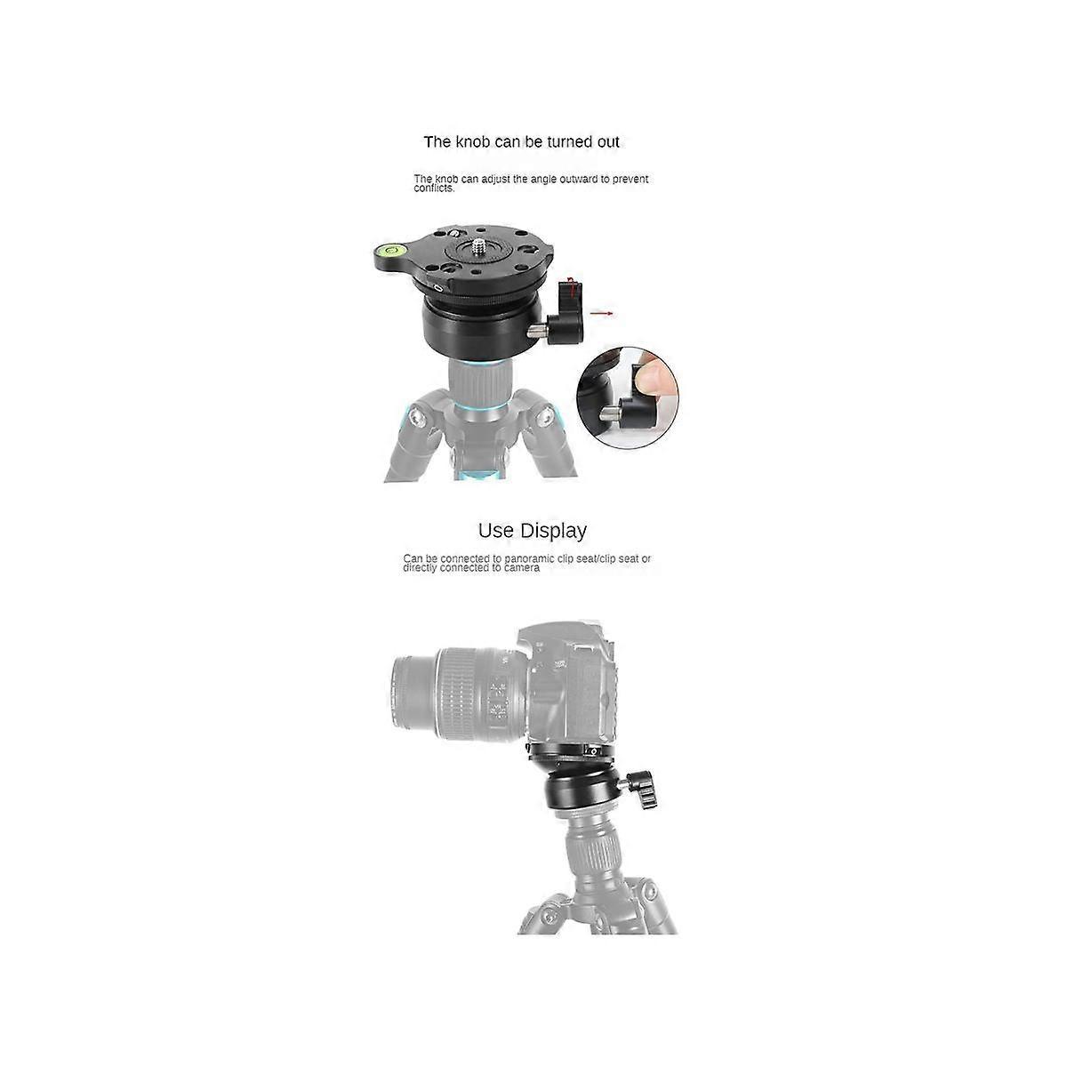 Universal Multifunctional Horizontal Adjustment Seat Panoramic Head Tripod DSLR Camera Adjustment T