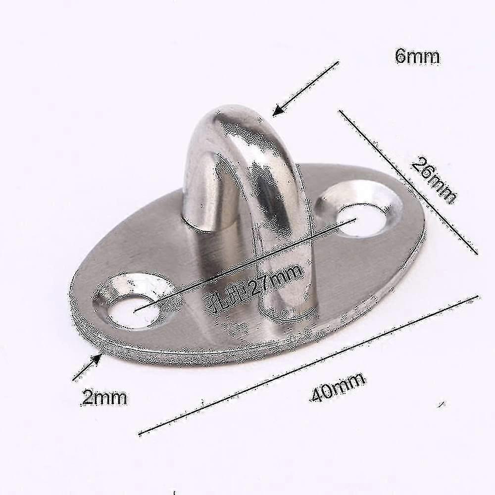 4 Pcs Ceiling Hook Ring Hooks Pad Eye Plate U-shaped Design, Stainless Steel Hardware Hook Loop