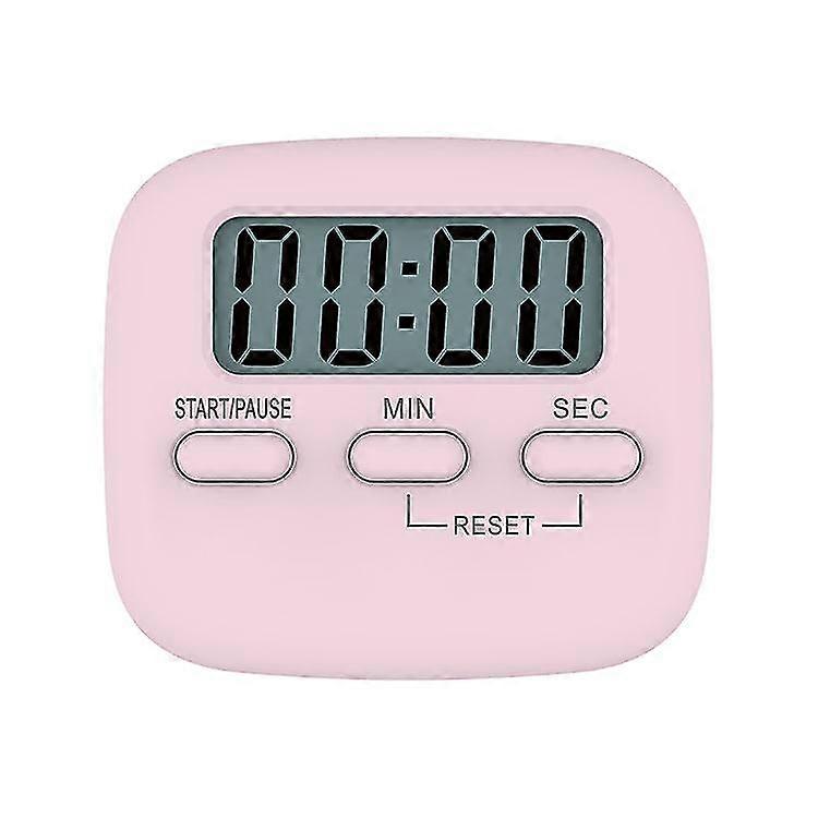 Magntic kitchen timer with large LCD screen, with timer, powerful alarm and pink countdown