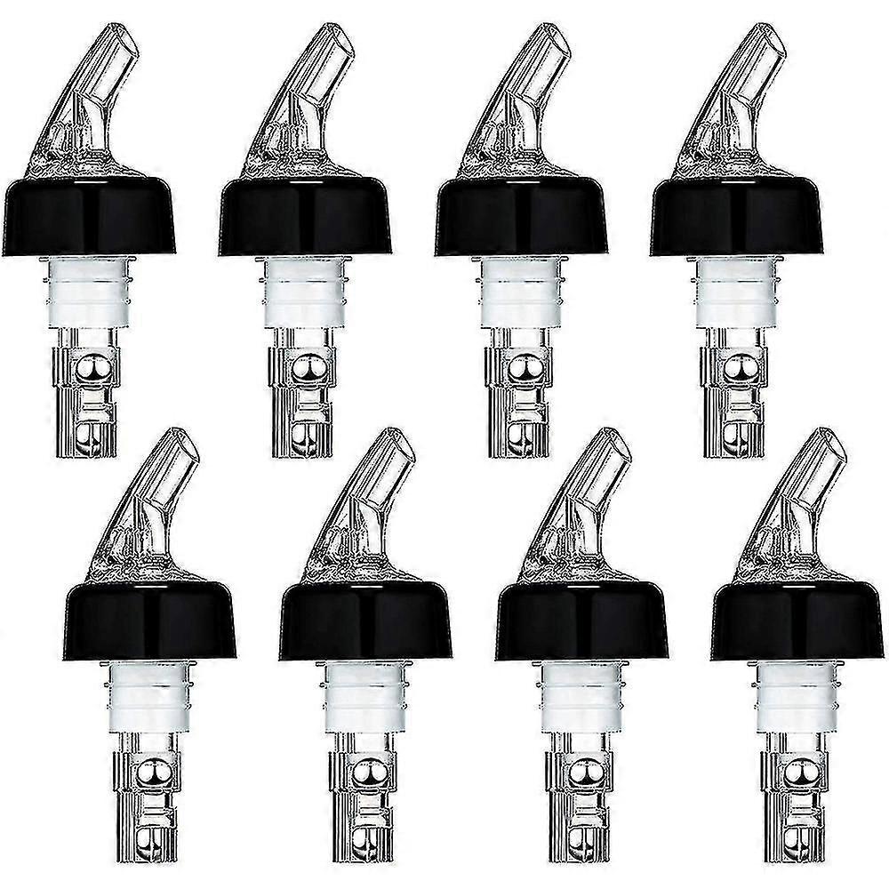 8 Pieces Automatic Measured Bottle Pourer, Spout Bottle Pourer With Tail And Collar, Liquor Bottle