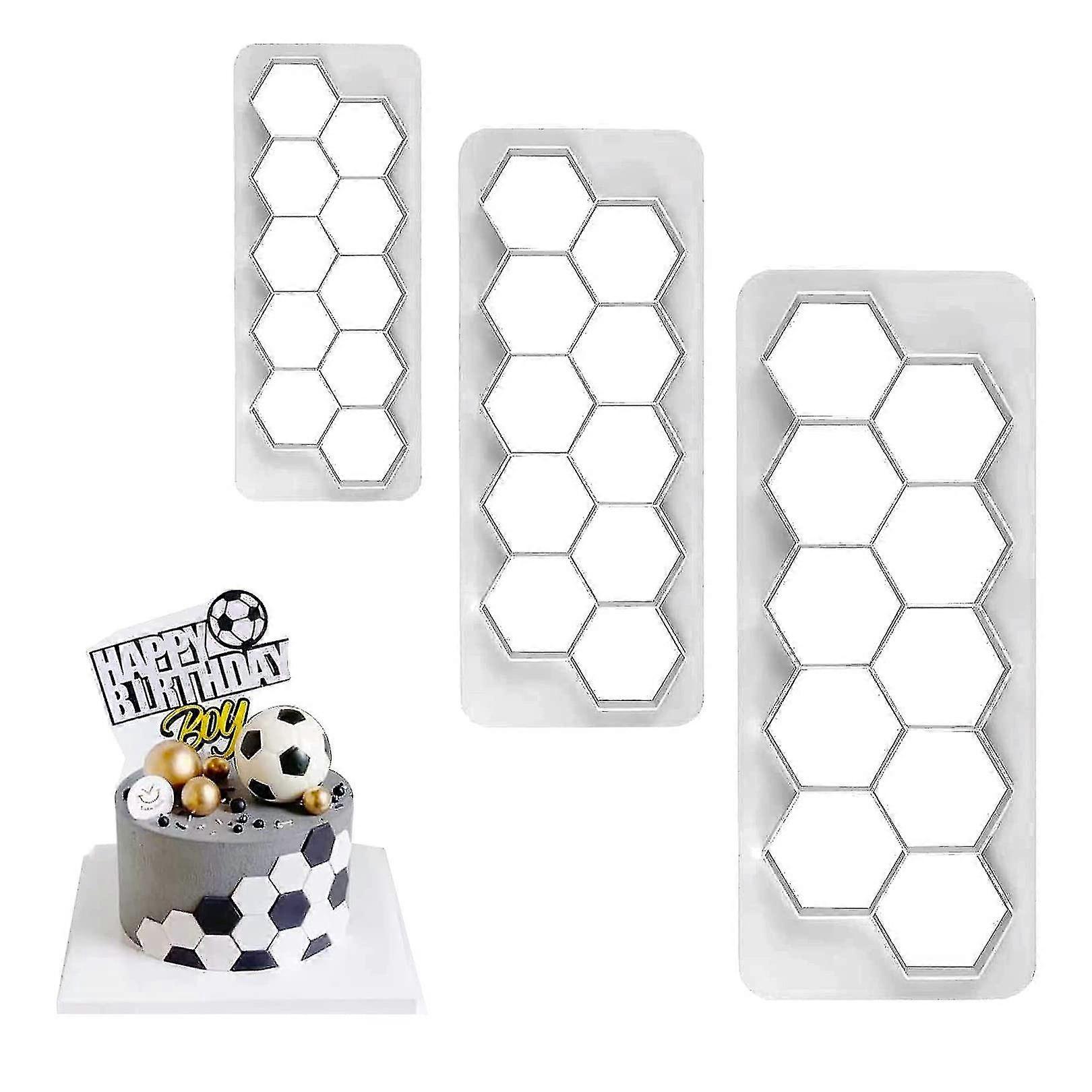 30 Pcs Football Pattern Cookie Cutters Size Hexagon Cake Fondant Cutter  Funny Biscuit Cutters For Kitchen Diy Crafts