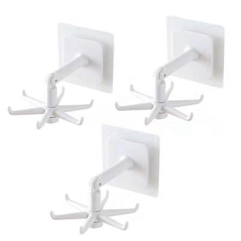 3pcs Under Cabinet Hook 360 Rotation Kitchen Hooks for Utensils Nail Free Adhesive Kitchen Utensils Hanging Hooks