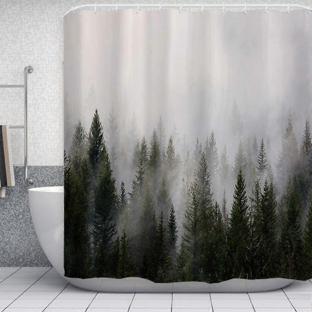 1pc Misty Forest Shower Curtain 180*180cm