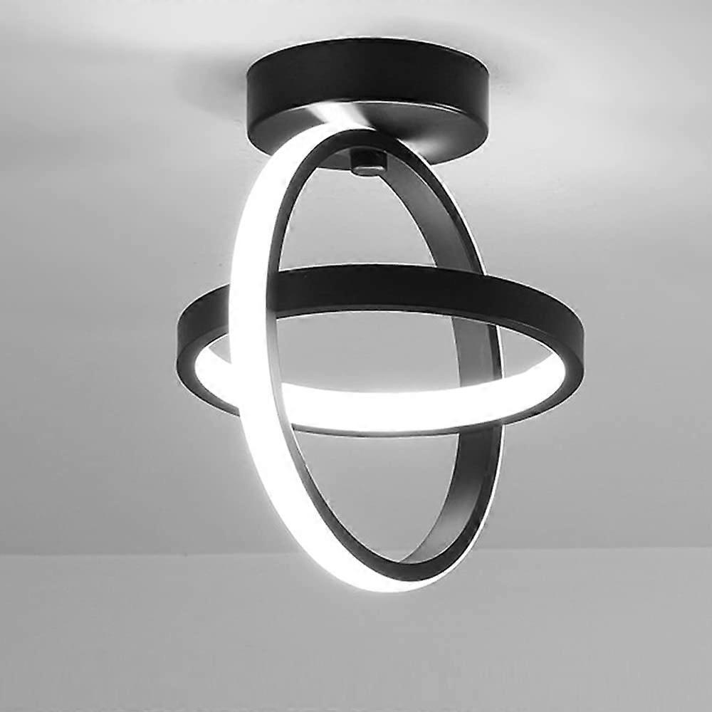 21W Black LED Ceiling Light 2 Circles (Cold White Light)